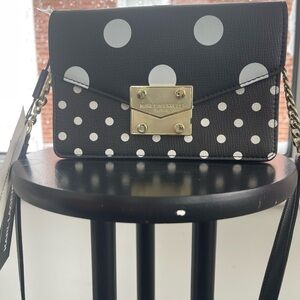 Karl Lagerfeld Black and White Polka Dot Crossbody